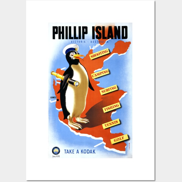 Vintage Travel Poster Australia Phillip Island Wall Art by vintagetreasure